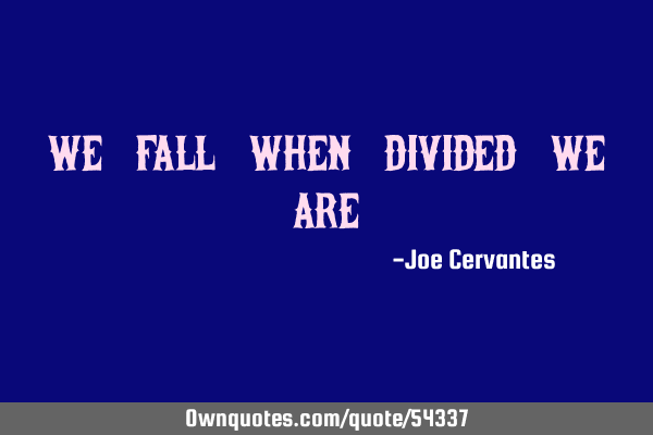 We fall when divided we