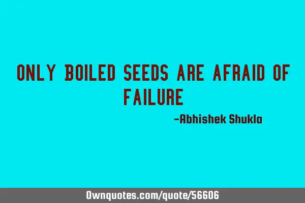 Only Boiled Seeds are afraid of
