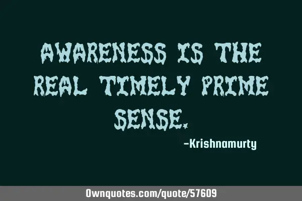 AWARENESS IS THE REAL TIMELY PRIME SENSE