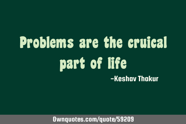 Problems are the cruical part of