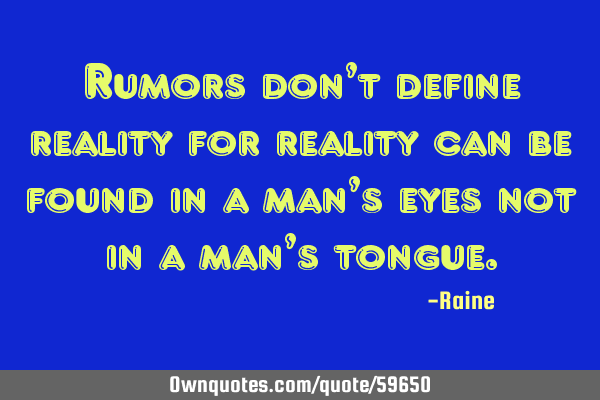 Rumors don