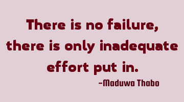 There is no failure, there is only inadequate effort put