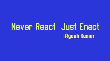 Never React, Just E