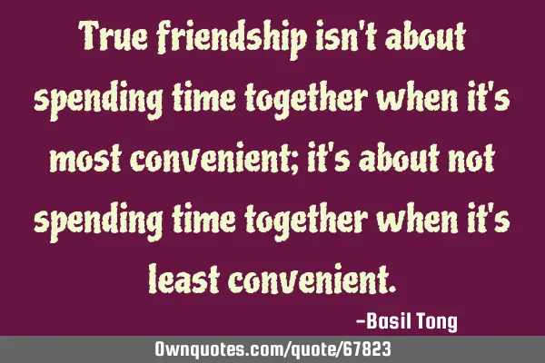 True friendship isn