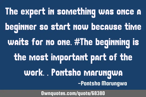 The expert in something was once a beginner so start now because time waits for no one.#The