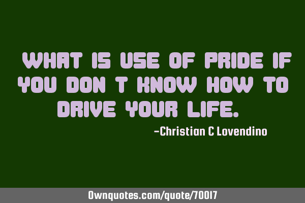 "What is use of PRIDE if you don
