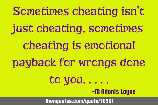 Sometimes cheating isn