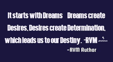 It starts with Dreams—Dreams create Desires, Desires create Determination, which leads us to our D