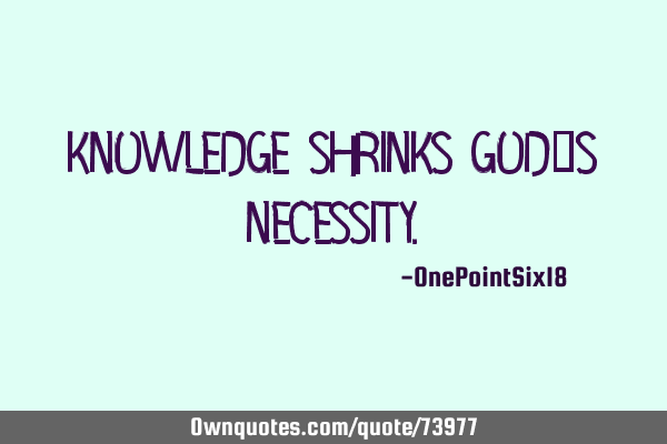 Knowledge shrinks God’s