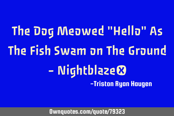 The Dog Meowed "Hello" As The Fish Swam on The Ground - Nightblaze™