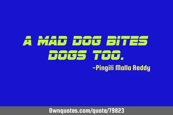 A mad dog bites dogs