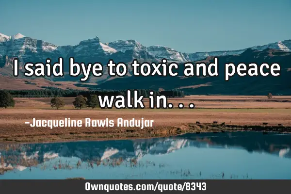 I said bye to toxic and peace walk