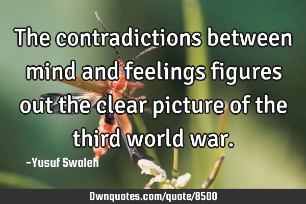 The contradictions between mind and feelings figures out the clear picture of the third world