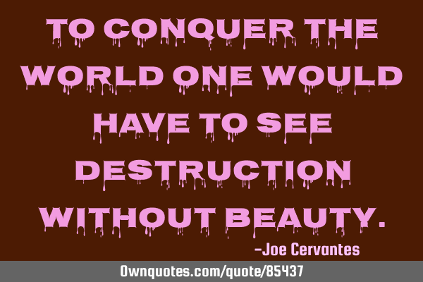 To conquer the world one would have to see destruction without