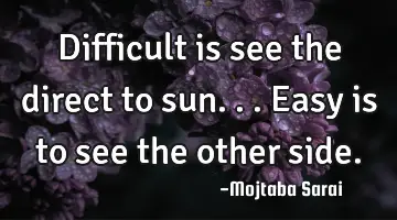 Difficult is see the direct to sun... Easy is to see the other side.