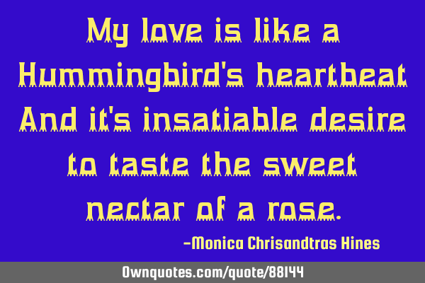 My love is like a Hummingbird