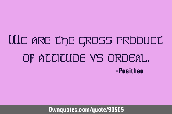 We are the gross product of attitude vs