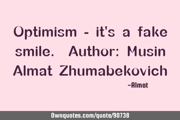 Optimism - it