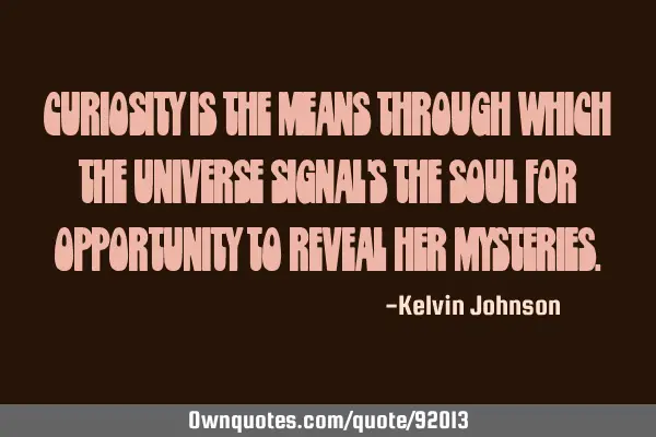 Curiosity is the means through which the universe signal