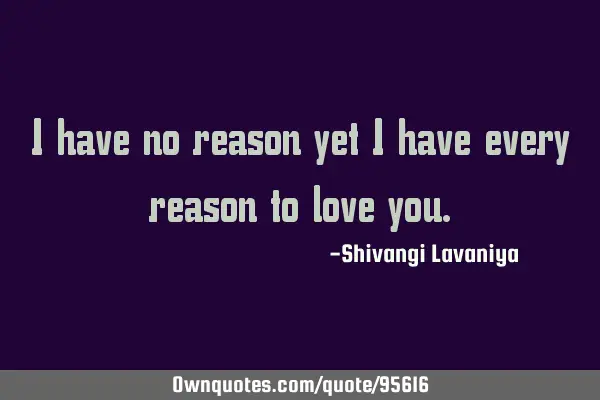I have no reason yet i have every reason to love