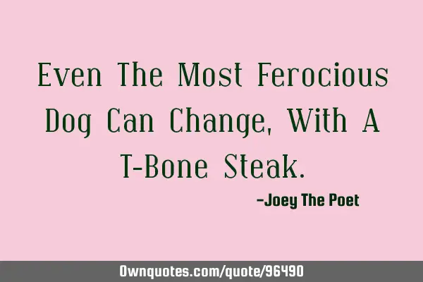 Even The Most Ferocious Dog Can Change, With A T-Bone S