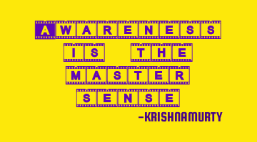 Awareness is the master sense