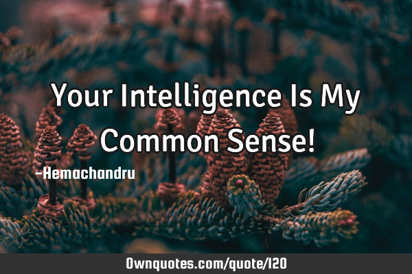 Your Intelligence Is My Common Sense!