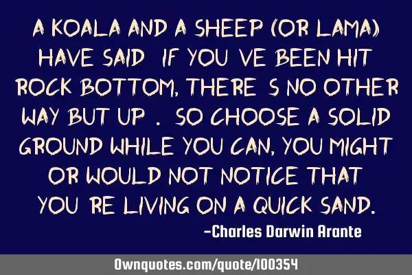 A koala and a sheep (or lama) have said "If you