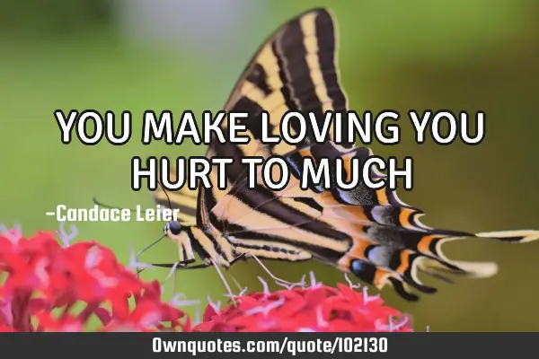 YOU MAKE LOVING YOU HURT TO MUCH