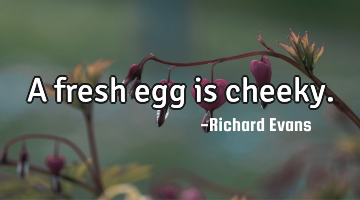 A fresh egg is cheeky.