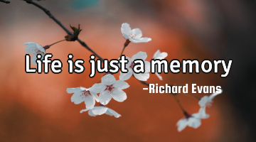 Life is just a memory