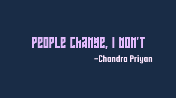 People Change, I Don