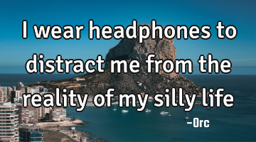 I wear headphones to distract me from the reality of my silly life