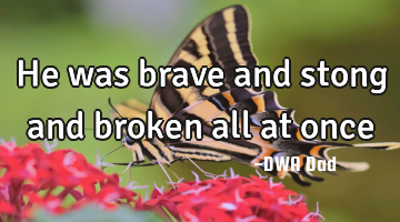 He was brave and stong and broken all at once