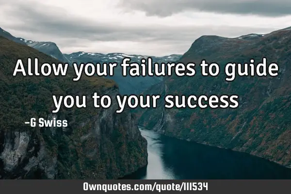 Allow your failures to guide you to your