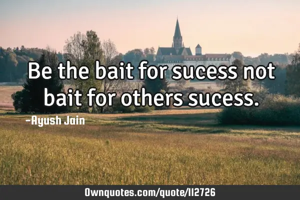 Be the bait for sucess not bait for others