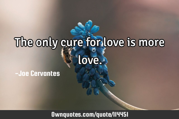 The only cure for love is more