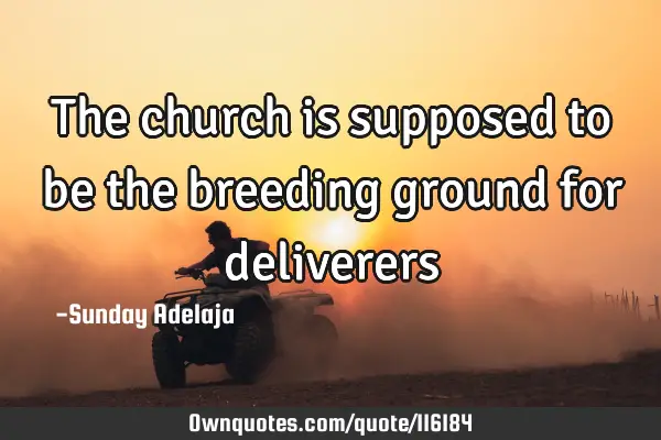 The church is supposed to be the breeding ground for