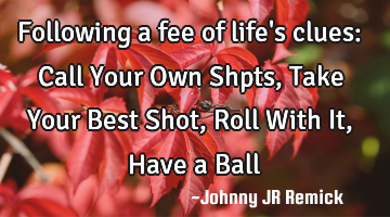 Following a fee of life