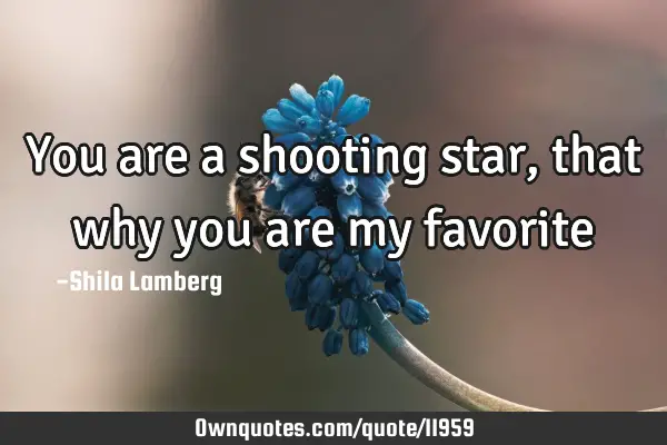 You are a shooting star, that why you are my favorite♥