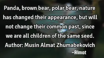 Panda, brown bear, polar bear, nature has changed their appearance, but will not change their