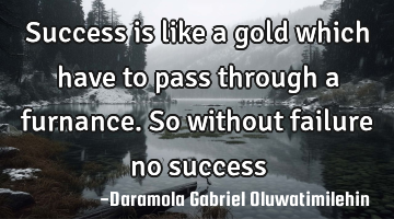 Success is like a gold which have to pass through a furnance.so without failure no success