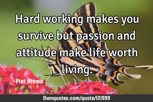 Hard working makes you survive but passion and attitude make life worth