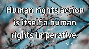 Human rights action is itself a human rights