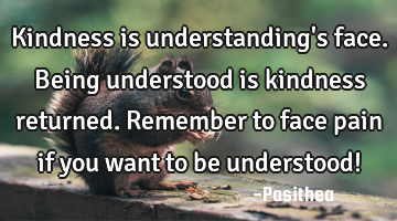 Kindness is understanding