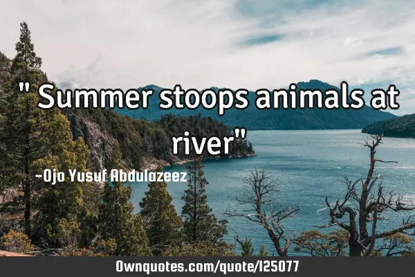 " Summer stoops animals at river"