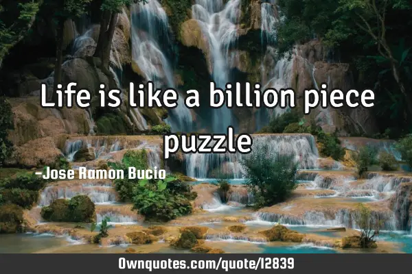 Life is like a billion piece