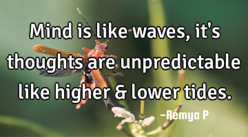 Mind is like waves, it