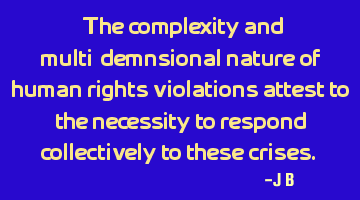The complexity and multi-dimensional nature of human rights violations attest to the necessity to