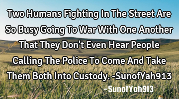 Two Humans Fighting In The Street Are So Busy Going To War With One Another That They Don